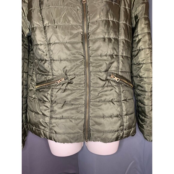 Army Green Puffer Jacket women Sz M - Picture 3 of 7